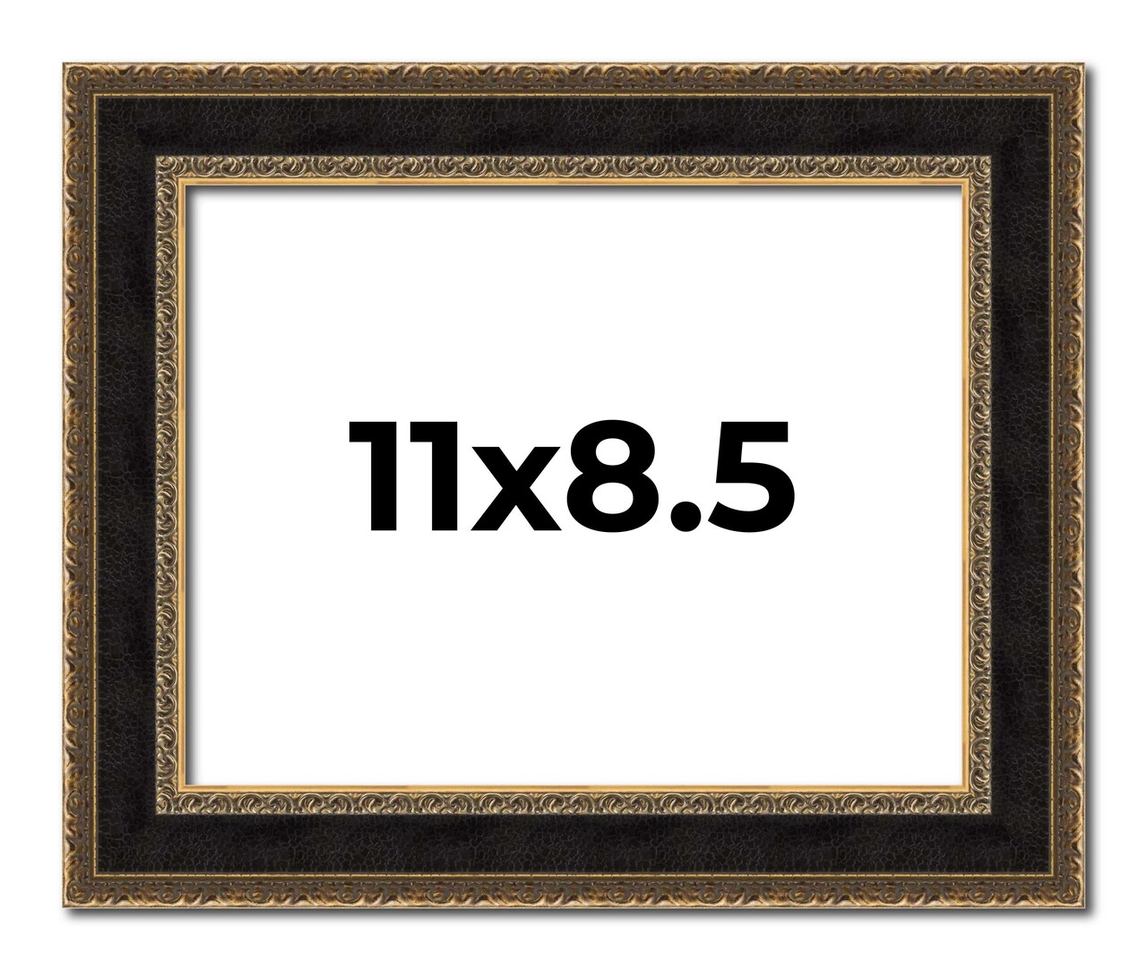 Photo Size Ornate Brown Picture Frame - UV Acrylic, Foam Board Backing, Hanging Hardware